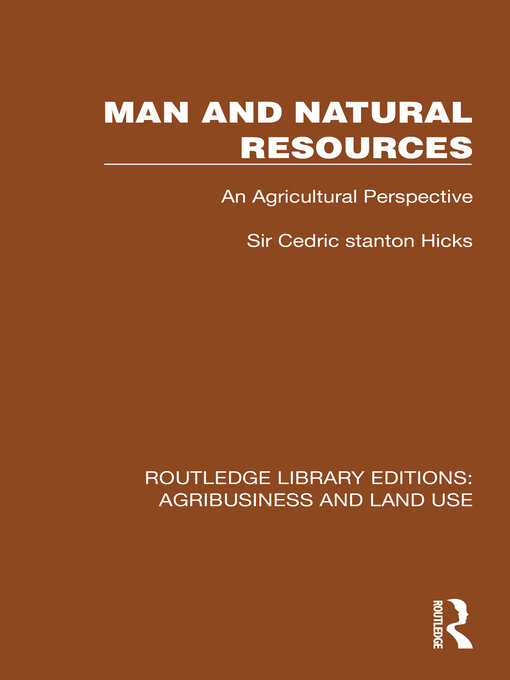 Title details for Man and Natural Resources by Cedric Stanton Hicks - Available